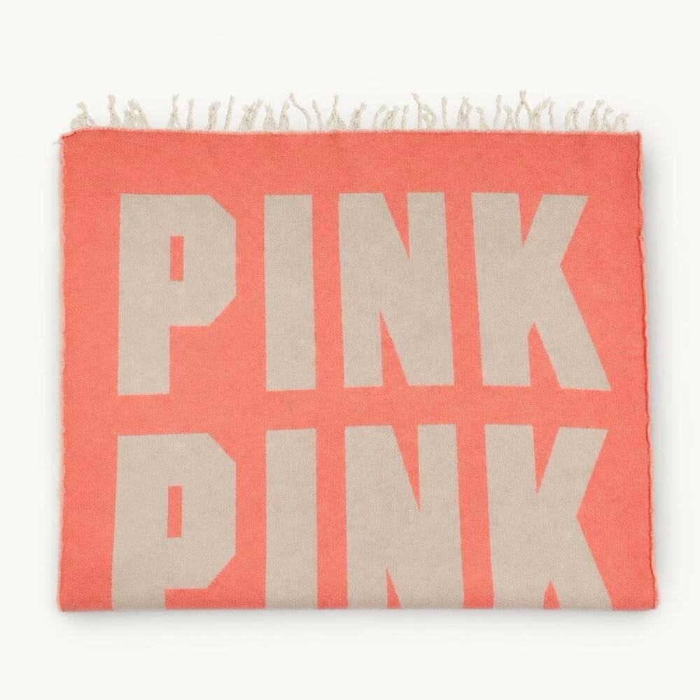 Victoria's Secret Pink Logo Oversized Fringe BeachTowel 50x70” Cotton Multicolor